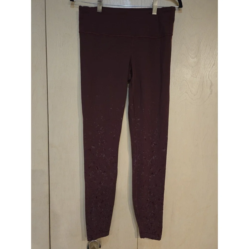 Lululemon Tight Stuff Tight Reflective Bordeaux Drama Leggings Women's 10 27